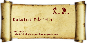 Kotvics Márta névjegykártya